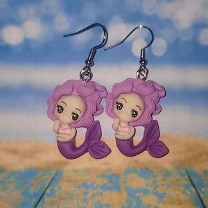 HM CUTE MERMAID EARRINGS PURPLE